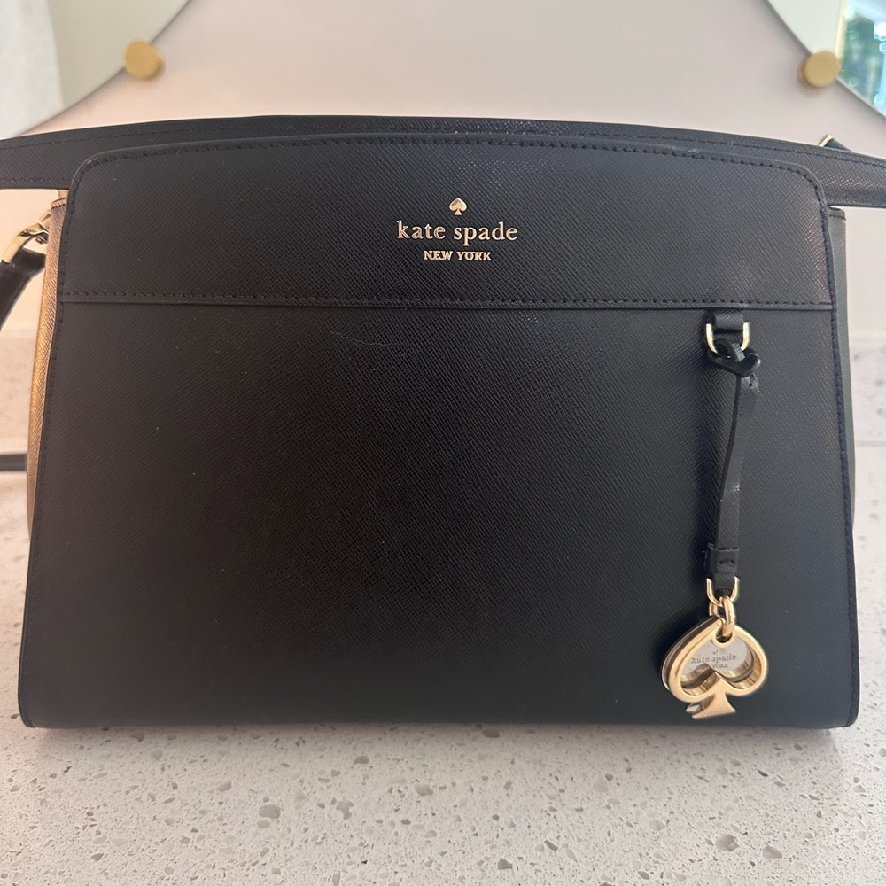 Kate Spade Black Crossbody Bag with Gold Accents